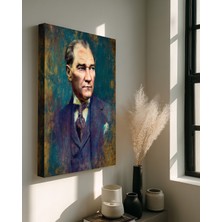 Mgi Design Atatürk Kanvas Tablo Siyah Beyaz Işyeri Ev