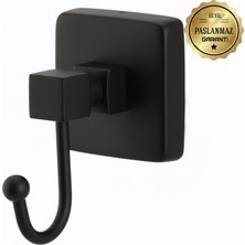 Premium Pirinç Doğa Tekli Askılık,bornozluk Mat Siyah