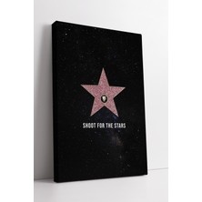 Mgi Design Yıldız Sembolü Shoot For The Stars Uzay Temalı Ilham Verici Modern Kanvas Tablo Dekoru