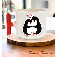 Tanem Bardak Kahve Çay Fincanı Hediye Sevgili Gün Penguen - T Kulp Kupa