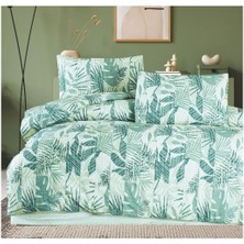 Meine Home Çift Kişilik Mint Yeşili Yaprak Desenli Nevresim Takımı