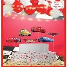 Cars Temalı Pasta Üstü Figür Set 6'lı