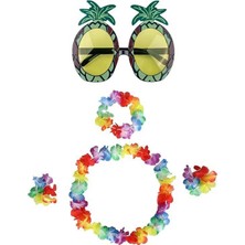 Üreticiniz Renkli Ananas Gözlük, Taç, Kolye ve Bileklik Seti 481348