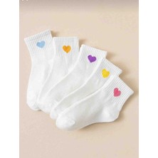 Leovia 5 Li Kalp Desenli Patik Bilek Çorabı