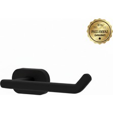 Premium Pirinç Doruk Wc Kağıtlık Mat Siyah