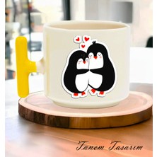 Tanem Bardak Kahve Çay Fincanı Hediye Sevgili Gün Penguen - T Kulp Kupa