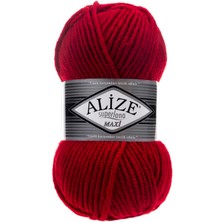 Alize Süperlana Maxi(5 Adet) 56 Kırmızı Renk El Örgü Ipliği