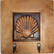 toprakanaart İsitiridye, Deniz Kabuğu Anahtarlık Duvar Panosu  Askılık Tablo 14,5×14,5×2,5 (cm)