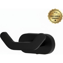 Premium Pirinç Doruk 2li Askılık Mat Siyah