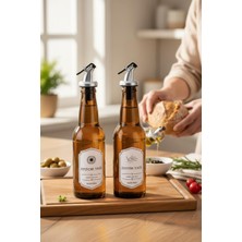 Kitchenboost Cam Yağlık - 2 Li Pratik Kapaklı Yağlık 350 Ml. Yağdanlık