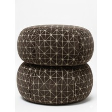 Kitu, Gold Desenli Kadife Puf / Yan Sehpa