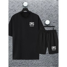 Adrift Macklin Unisex Kadın Erkek Gym King Baskılı Oversize Tshirt ve Şort Eşofman Takımı Macklingym