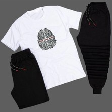 Adrift Free Your Mind Beyin Baskılı Unisex Yazlık Şort - Normal Kalıp Tişört - Eşofman Altı