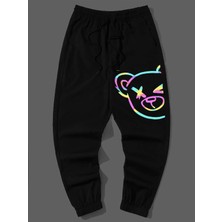 Adrift Reflective Cartoon Graphic Drawstring Waist Pants