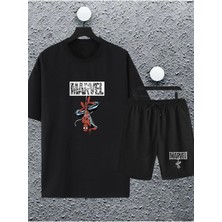 Adrift Macklin Unisex Kadın Erkek Marvel Spiderman Özel Karakter Baskılı Oversize Tshirt ve Şort