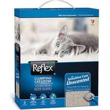 Üreticiniz Reflex Sensitive Kokusuz Bentonit Doğal Kedi Kumu 1 Adet 6 Lt 481348