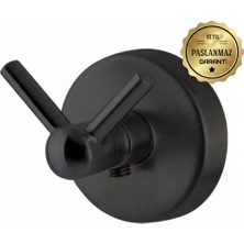 Premium Pirinç Karina 2li Bornozluk Mat Siyah