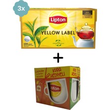 Lipton Yellow Label Demlik Çay 100'lü x 3 Adet +  Hediye Lipton Kupa