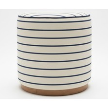 Go Concept Timy, Parlak Lacivert Cizgili  Kadife  Puf/yan Koltuk