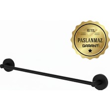 Premium Pirinç Karina Uzun Havluluk 40 cm Mat Siyah