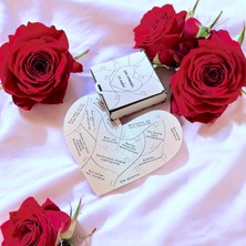 14 Şubat Sevgililler Gününe Özel Beyaz Ahşap Kalp Yapboz Puzzle