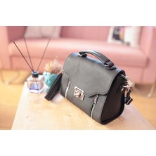 Yks-R Hakiki Dana Derisi Kasalı Omuz Çantası Siyah