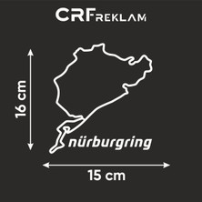 CRF Reklam Promosyon Matbaa Nurburgring Harita Sticker Beyaz Folyo 15X16 cm 1 Adet