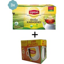 Lipton Doğu Karadeniz Bergamotlu Demlik Çay 100'lü x 3 Adet +  Hediye Lipton Kupa