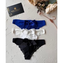 Intive Lingerie Feel Lady Arkası Saten Kurdeleli Dekolteli Dantelli Şirin Tanga- 1041-09-11