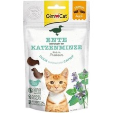 Üreticiniz Gimcat Crunchy Snacks Ördekli ve Kedi Naneli Tahılsız Kedi Ödül Maması 1 Adet 50 G