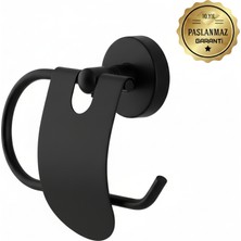 Premium Pirinç Karina Dar Kapaklı Kağıtlık Mat Siyah