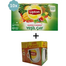 Lipton Mango & Ananas Bardak Bitki ve Meyve Çayı x 10 Adet + Hediye Lipton Kupa
