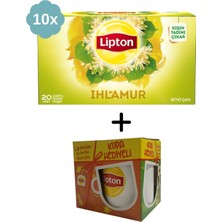 Lipton Ihlamur Bardak Bitki ve Meyve Çayı x 10 Adet + Hediye Lipton Kupa