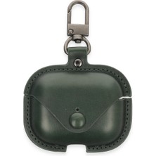 Hayat Store Airpods Pro 2 (2.nesil) Çanta Deri Kılıf - Haki Yeşil