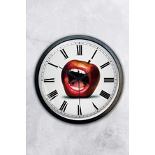 Kasva Concept Hediyelik 40 cm Siyah Metal Ağız Duvar Saati