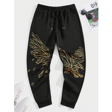 Adrift Legnd Eagle Print Drawstring Waist Eşofman Altı