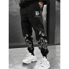 Adrift Legnd Fire & Letter Graphic Drawstring Waist Eşofman Altı