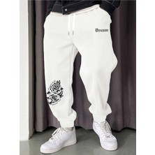 Adrift Letter Graphic Drawstring Waist Eşofman Altı