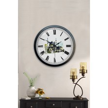 Kasva Concept 40 cm Siyah Metal Ayetli Duvar Saati