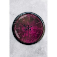 Kasva Concept Hediyelik 40 cm Siyah Metal Mor Duvar Saati