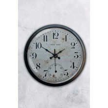 Kasva Concept 40 cm Siyah Metal Antik Eskitme Duvar Saati
