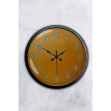 Kasva Concept Hediyelik 40 cm Siyah Metal Sarı Duvar Saati