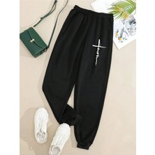 Drippy Lune Kadın Baskılı Tasarım Bol Kesim Günlük Eşofman Altı