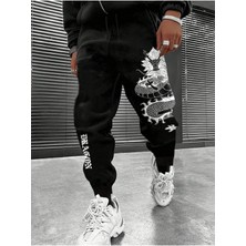 Drippy Manfinity Men Plus Çin Ejderha Baskılı Bel Ipli Eşofman Altı