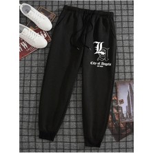 Adrift Letter Graphic Drawstring Waist Eşofman Altı