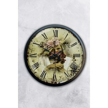 Kasva Concept Hediyelik 40 cm Siyah Metal Romen Duvar Saati