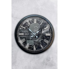 Kasva Concept Hediyelik 40 cm Siyah Metal Matematik Duvar Saati