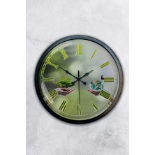 Kasva Concept 40 cm Siyah Metal Genç Kız Duvar Saati