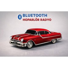 Universal RT-1954 Retro Tasarım Müzik Araba Bluetooth Hoparlör – 10W Güç – Şarjlı – Aux & Tf Kart Destekli (Kırmızı )