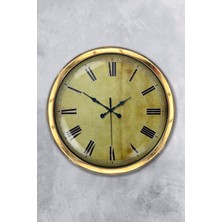 Kasva Concept Hediyelik 40 cm Gold Metal Eskitme Duvar Saati